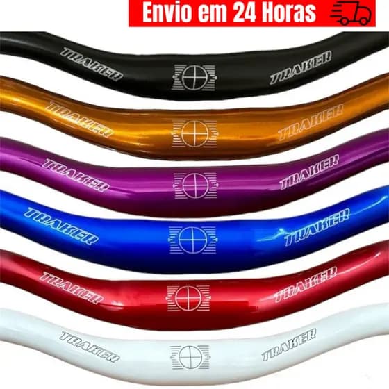 Guidão Mtb traker 31.8mm X 720mm Alumínio Curvo Cores Preto Mountain Bike