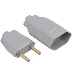 Kit Plugue FÊMEA + MACHO 10A / 20A para Extensão Kit Tomada 2 Pinos [Envio HOJE]