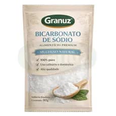 Bicarbonato de Sódio 100% Puro Alimentício Uso Doméstico Limpeza Granuz Sachê 80g [Envio HOJE]