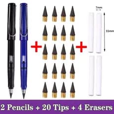 26 Pcs/Conjunto Lápis Eterno Arte Esboço Cor Kawaii Infinito Sem Afiação Para Menina Material Escolar Canetas Presentes De Papelaria