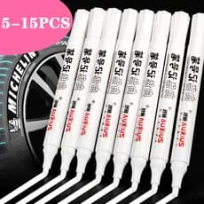 5-15 Pcs/Lote Branco Caneta Marcadora Permanente Conjunto À Prova D'água Pneus Base Material Escolar Papelaria Arte Pincel Manga Canetas