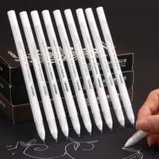 5 Pcs 0.8mm Caneta De Tinta Branca Criativa Marcadora De Destaque Para Desenho De Papelaria Escrita Material Escolar