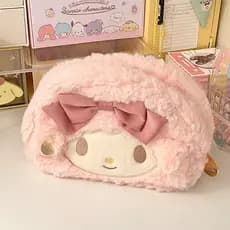 Kawaii Saco De Lápis Para Meninas Caneta De Pelúcia Bonita Pox Cosmética Organizador De Grande Capacidade Escritório De Papelaria De Volta À Escola Suplemento