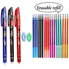 Apagável Conjunto De Caneta Gel 0.5mm Kawaii Azul Refil De Tinta Preta Varão Lavável Cabo Esferográfica Escritório Escolar Papelaria