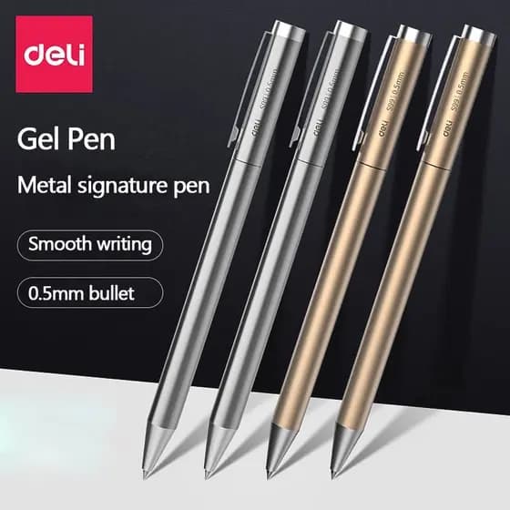 Conjunto De Canetas Deli Gel 0,5 Mm Kawaii Para Escrita De Costas Escola Acessórios De Escritório Esferográfica Fofa Escolar