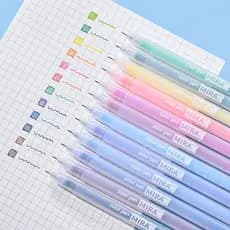12 Pçs/Uma Caixa/12 Cores Caneta gel Esferográfica 0.5mm Ponta Fina Bonito kawaii Material De Escritório Escola Escrita