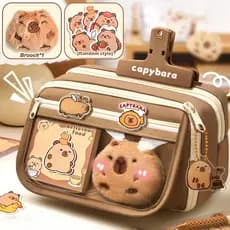Grande Capacidade Kawaii Lápis Caso Saco Flip Capa Caixa Simples Para Studnets De Volta Às Aulas Material De Escritório