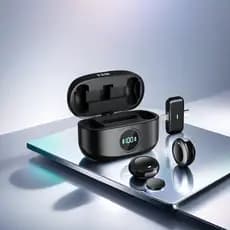 Microfone Sem Fio Lapela Magnetico 2 in 1 Type C e Lightning Fam Bell M2