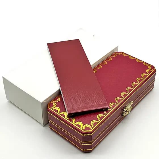[Area da caixa da caneta] Caixa de presente Ca Estojo vermelho para caneta MB Caixa de madeira preta PU