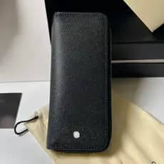Estojo MB Estojo clássico de couro preto, 1 pacote e 2 pacotes com caixa