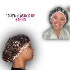 kit 2Touca Plástica Grande De Banho Hidratação 2em1Com  Regulagem