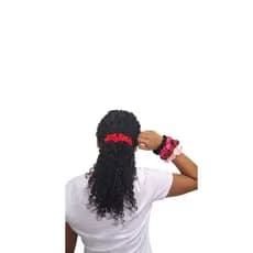 Kit 10 Scrunchies Xuxinha de Cetim Antifrizz Vermelho Natalina