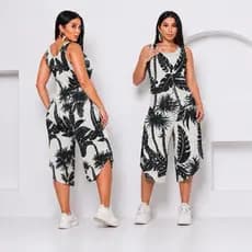 Macacão  Envio Rápido mais vendidos Midi casual larguinho e Pantacourt alça Grossa Feminino casual  festa Pantalona