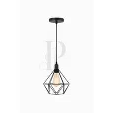 Pendente Aramado Diamante Luminária Lustre Teto Retrô Industrial Cabo 1m Moderno