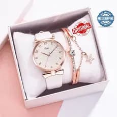[Relógio + Pulseira]  Relógio Feminino Nova Moda Tendência Minimalista Kit De Relógios Presente Para Senhoras