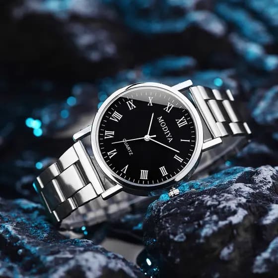 Relógios Masculinos Promoção Moda Estilo Simples Faixa De Aço Inoxidável
