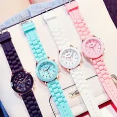 Relógio Feminino Disponível Em 12 Cores Com Pulseira De Silicone De Alta Qualidade Para Mulheres