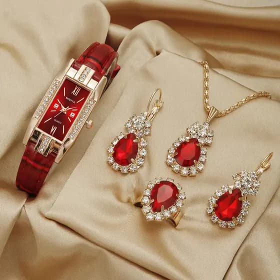 Relógio feminino de Natal Conjunto de relógio feminino moderno e elegante