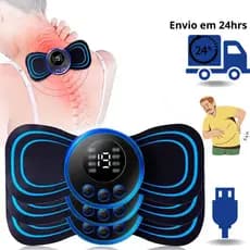 Kit Mini Massageador Elétrico Portátil Cervical EMS Alivia Dores Corpo Pescoço