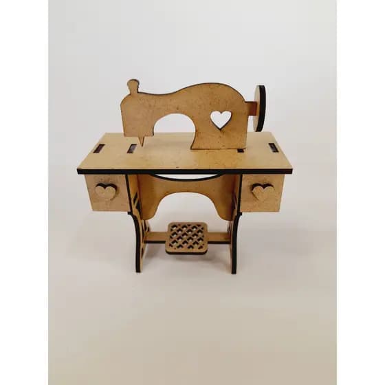 mini maquina de costura decorativa cortada a laser