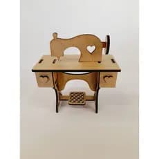 mini maquina de costura decorativa cortada a laser