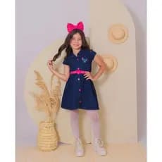 vestido jeans infantil menina tamanho 1 2 3 stitch roupa jeans infantil criança roupa menina bebê feminino roupas bebê