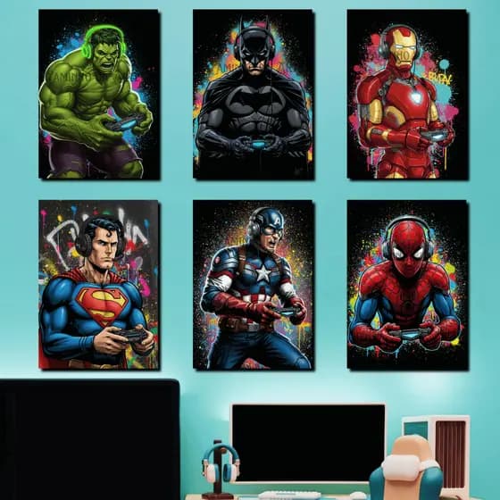 Placa Quadro Decorativo Menino Super Herói Gamer Videogame - MDF 3mm (Games, Jogos, Adolescente)