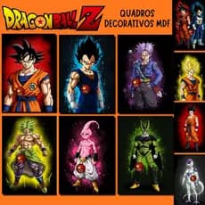 Placa Decorativa Quadro DRAGONBALL Z GOKU - MDF 3mm Borda Infinita (Anime, Quadro decorativo infantil,quadro decorativo)