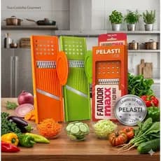 Kit 2 Fatiador maxx fatia batata frutas ralador de queijo prático fatiador pelasti