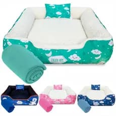 Cama para Cachorro 60x60 3pc Gato Impermeável com Ziper Cama Pet