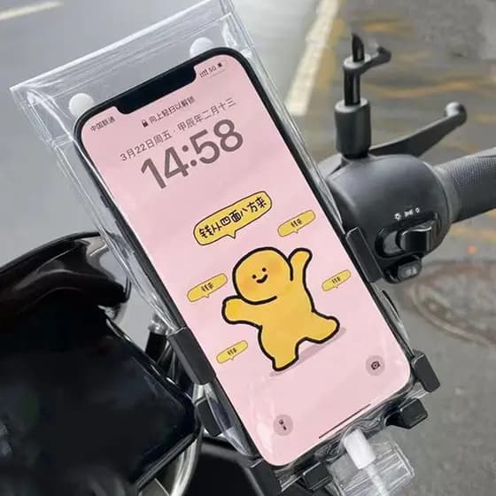 Bolsa de telefone à prova d'água para motocicleta, capa transparente à prova d'água para guidão com porta de carregament