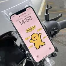 Bolsa de telefone à prova d'água para motocicleta, capa transparente à prova d'água para guidão com porta de carregament