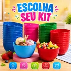 Kit 03 a 20 Potes Cumbuca 300ml - Para Sobremesa Petisco Sopas Caldos Gelatinas Açaí Porções Sorvete