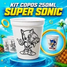 Kit de 10 a 50 Copos para Colorir Ouriço Azul dos Games – Festa Infantil Brinde Lembrancinha🌀
