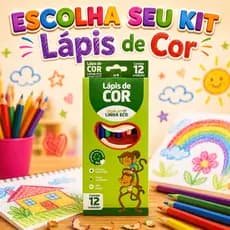 Kit 10 a 30 Caixas de Lápis de Cor - 12 Cores Leo&Leo EcoFlex – Escola Atividades Infantil Colorir✏️