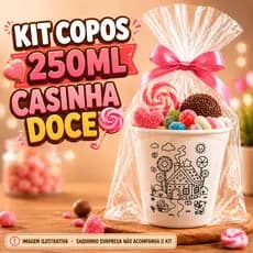 Kit 10 a 50 Copos para Colorir 250ml - CASINHA DOCE Festa Infantil Brinde Lembrancinhas Aniversário🍭