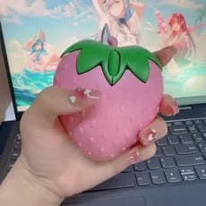 Mouse Óptico Com Fio USB De Desenho Animado , De Computador Rosa Morango Fofo Portátil Mini 3 Botões Para PC Notebook La