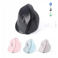 Mouse Vertical Sem Fio 2.4G Bluetooth Ergonomia Recarregável De Modo Duplo Para Tablet Computador Laptop