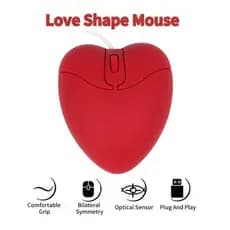 Mouse Sem Fio 2.4G Bluetooth De Modo Duplo , Vermelho Em Formato De Coração , Leve , Portátil , Para Uso Escritório , Es