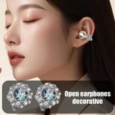 1 Par Flash Diamante Orelha-Clip Acessórios Zircão Fone De Ouvido Encantos Para Fones OWS Moda Jóias Presente Mulher