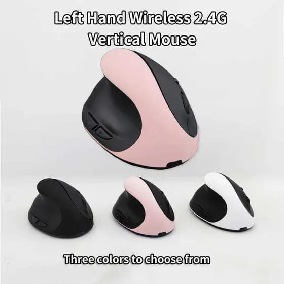 Mouse Sem Fio Vertical Ergonômico Para Canhotos 1600 DPI Computador Tablet PC