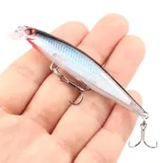 1 Pçs 8cm 5.2g Afundando Minnow Isca De Pesca Mini Dura Artificial Fantasma Falso Swimbait Pia Lenta Umpan Ganchos