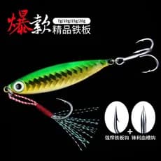 Metal Gabarito Isca De Chumbo 7G 10G 15G 20G Pesca De Corrico Afundando Laser Braçadeira Lenta Jigging Gancho Duplo Colh