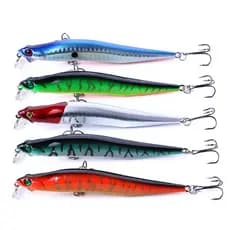 1PC Isca Dura Iscas De Pesca 5 Cores Para Escolher Minnow Wobbler Crankbait 12cm 10g Profundidade 0.5-1.5m Equipamento