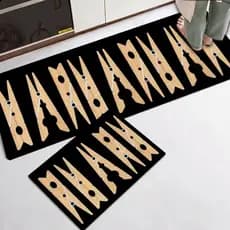 Kit Tapete Jogo Passadeira Belga Antiderrapante 02 Pçs Para Cozinha!!!