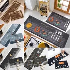 Kit Tapete Jogo Passadeira Belga Antiderrapante 02 Pçs Para Cozinha