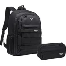 Kit Mochila Estojo Juvenil Escolar Reforçada Trabalho
