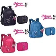 Kit Mochila de Costas Oficial Rebecca Coleção Beaded Fun Estilo Artesanal 17,5"