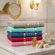 Toalha Banho Banhão Felpuda Luxo Paris 70x140cm 100% Algodão Kit 1 a 5 Unidades Cores Variadas