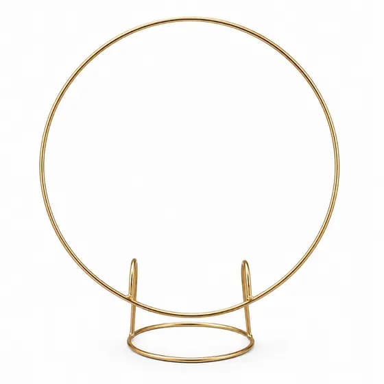 Mini Arco de Mesa Redondo 60x50 Em Ferro Dourado para Decoração de Festas